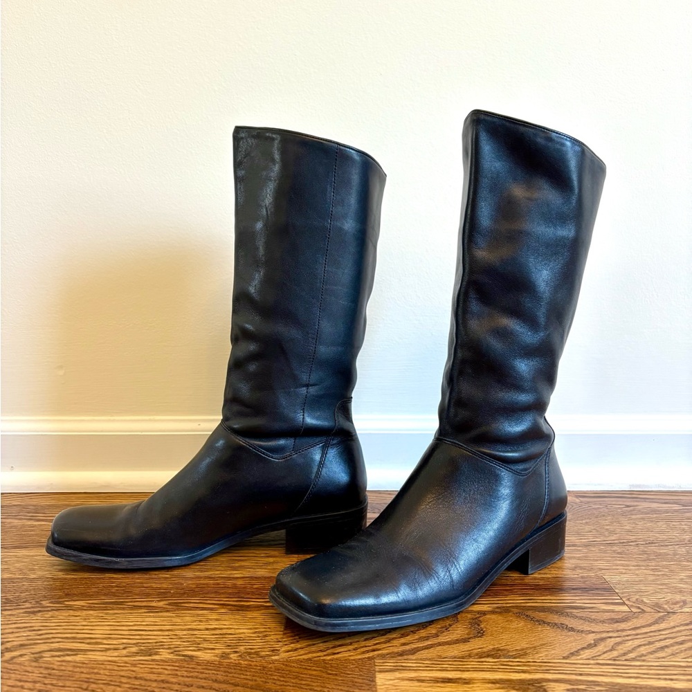 Naturalizer Black Leather Boots - Size 8